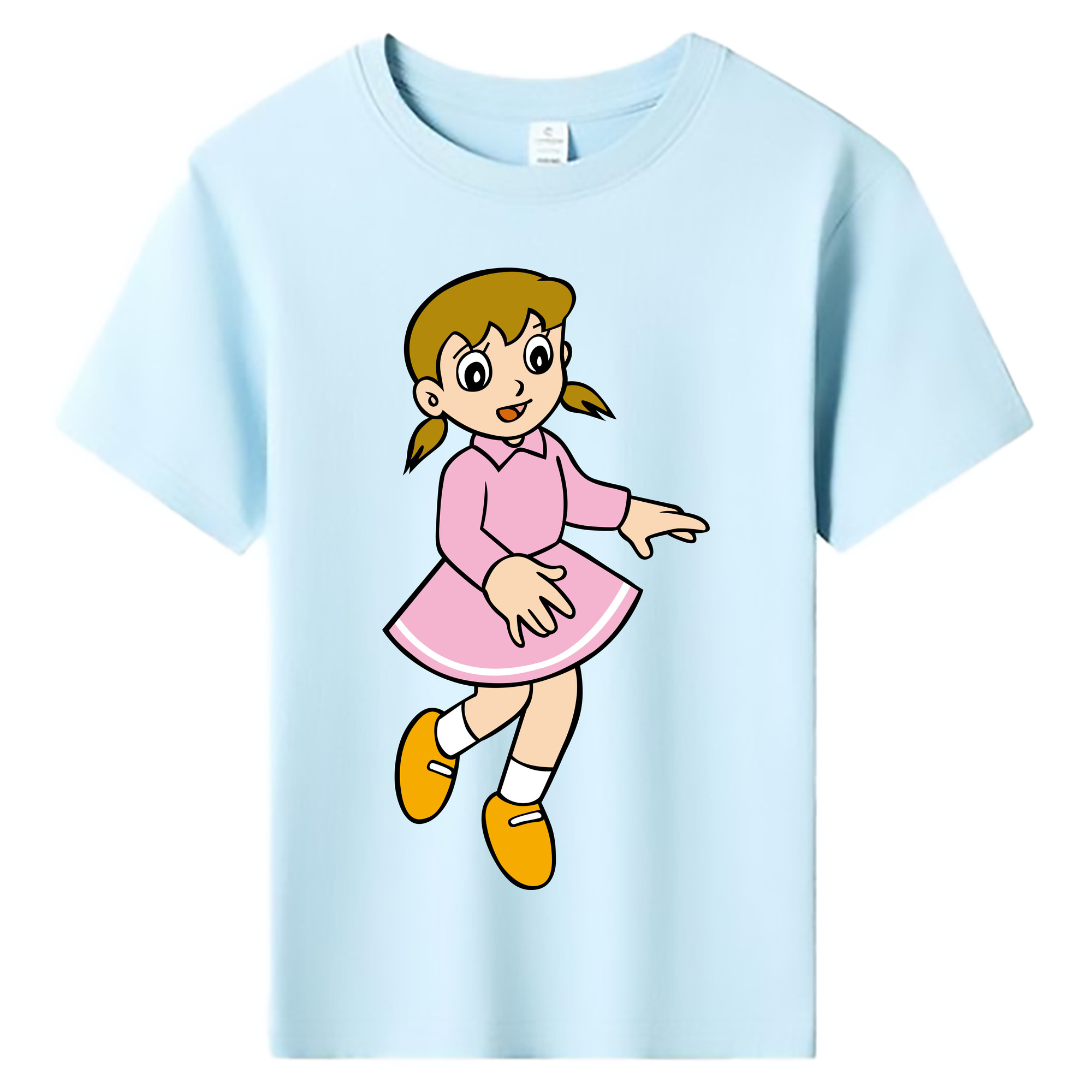 （画像用） ドラえもん みなもと しずか Doraemon Shizuka Minamoto 綿100％キッズTシャツ（フロントプリント）